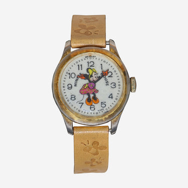 Rewound Minnie Mouse Gold and Brown Mechanical Watch