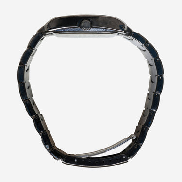 Rewound Black and Blue Metal Bracelet Quartz Analog Watch