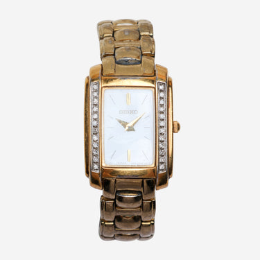 Seiko Rewound Gold Bracelet Quartz Analog Watch