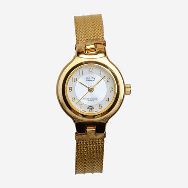 Kathy Ireland Rewound Gold Metal Bracelet Analog Watch