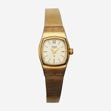 Citizen Rewound Gold Metal Bracelet Quartz Analog Watch