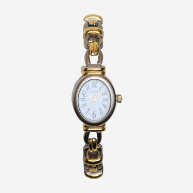 Carriage Rewound Gold and Silver Bracelet Quartz Analog Watch