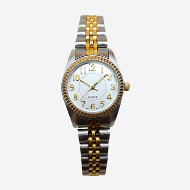 Advance Rewound Silver and Gold Metal Bracelet Quartz Analog Watch