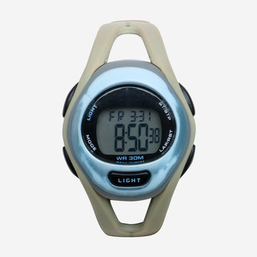 Rewound Blue and Cream Quartz Digital Watch