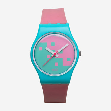 Swatch Rewound Pink and Teal Quartz Analog Watch