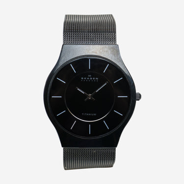 Skagen Rewound Black Metal Bracelet Quartz Analog Watch