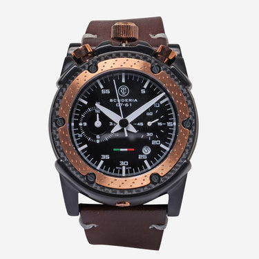 Scuderia Rewound Brown and Gold Quartz Analog Watch