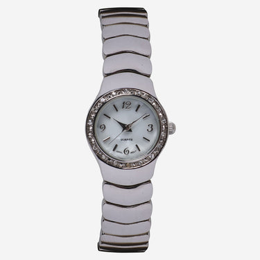 Silver Bracelet Rewound Silver Quartz Analog Watch