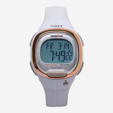 Timex Rewound Ironman White and Gold Quartz Digital Watch