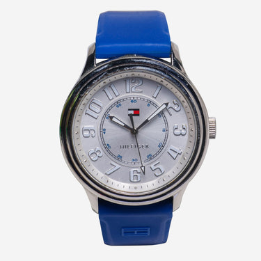 Tommy Hilfiger Rewound Silver and Blue Quartz Analog Watch