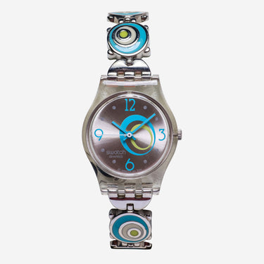 Swatch Rewound Clear and Silver Bracelet Quartz Analog Watch