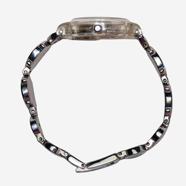 Swatch Rewound Clear and Silver Bracelet Quartz Analog Watch