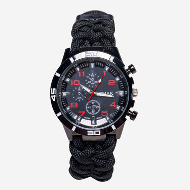 EMAK Rewound Black Fabric Bracelet Quartz Analog Watch