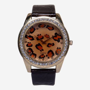 Vivan Rewound Gold and Diamond Brown Quartz Analog Watch