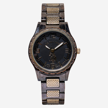 US. Polo Rewound Silver and Gold Bracelet Quartz Analog Watch