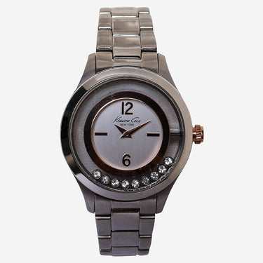 Kenneth Cole Rewound Silver Diamond Metal Bracelet Quartz Analog Watch