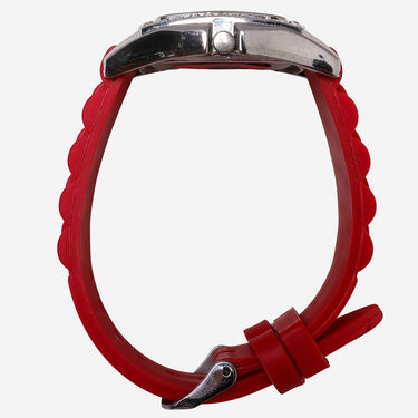 Geneva Rewound Silver and Red Diamond Quartz Analog Watch