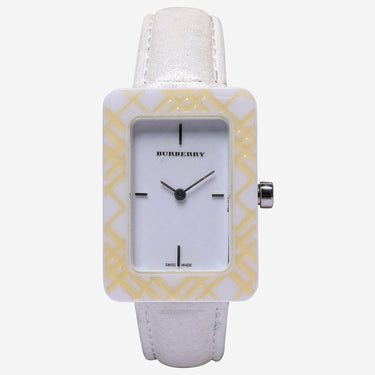 Burberry Rewound White and Yellow Square Quartz Analog Watch