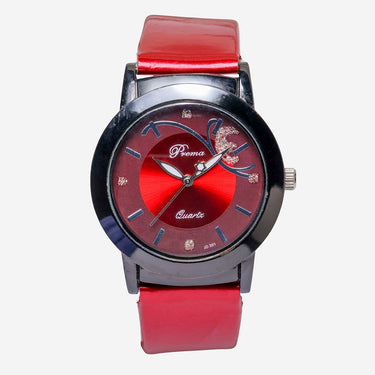 Prema Rewound Black and Red Quartz Analog Watch