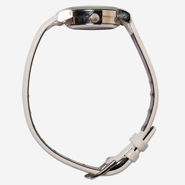 Diamond Rewound Silver and White Quartz Analog Watch