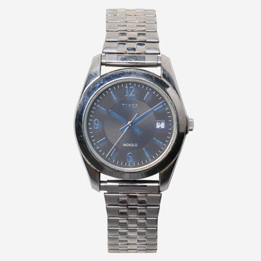 Timex Rewound Dark Gray and Silver Metal Bracelet Quartz Analog Watch
