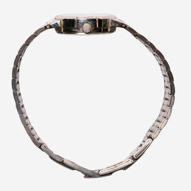 Silver Rewound Black and Silver Metal Bracelet Quartz Analog Watch