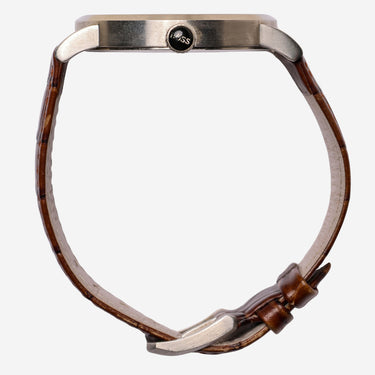 Boss Rewound Silver and Brown Round Quartz Analog Watch