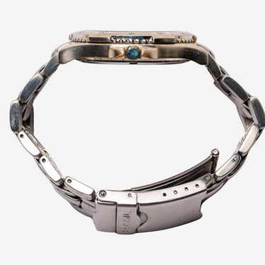 Fossil Rewound Blue and Silver Quartz Analog Watch