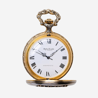 Andre Rivalle Rewound Gold and Silver Pocket Watch Mechanical Watch