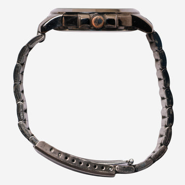 Q&Q Rewound Black Metal Bracelet Quartz Analog Watch