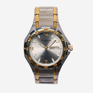 Armitron Rewound Silver and Gold Metal Bracelet Quartz Analog Watch
