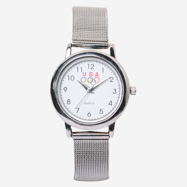 USA Rewound Olympic White and Silver Quartz Analog Watch