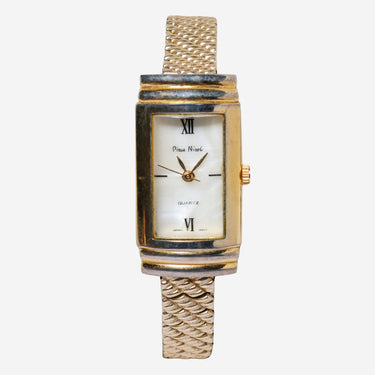 Pieve Nicol Rewound Square Gold Metal quartz Analog Watch