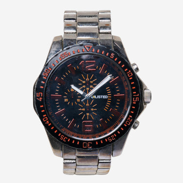 Unlisted Rewound Red and Black, Silver Metal Bracelet Quartz Analog Watch