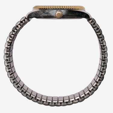 Rewound Silver and Gold with Date Metal Bracelet Quartz Analog Watch