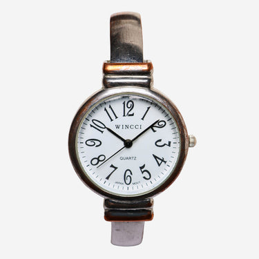Wincci Rewound Silver and White Metal Bracelet Quartz Analog Watch