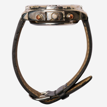 Rewound Silver and Black Part Quartz Analog and Quartz Ditigal Watch