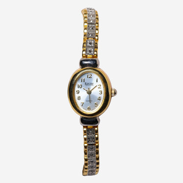 Kristine Rewound Gold and Silver Diamond Quartz Analog Watch