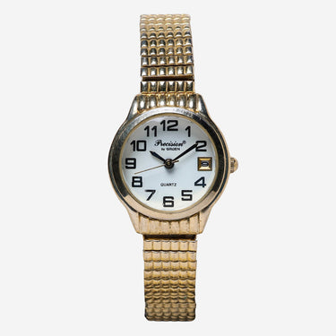 Gruen Rewound Precision Gold Metal Bracelet Quartz Analog Watch