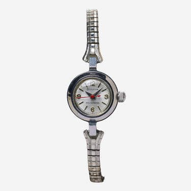 Bulova Rewound Small Silver Metal Bracelet Mechanical Watch