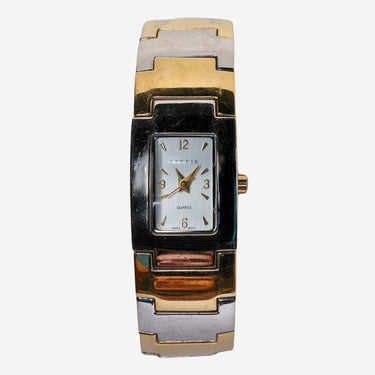 Studio Rewound Gold and Silver Metal Bracelet Quartz Analog Watch