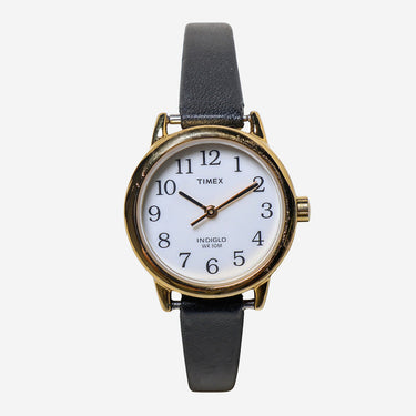 Timex Rewound Indiglo Gold, White and Black Quartz Analog Watch 25mm