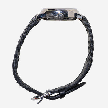 Timex Rewound Indiglo Black and Silver Quartz Analog Watch 30mm