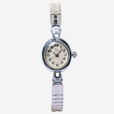 Timex Rewound Small Silver Bracelet Quartz Analog Watch 15mm