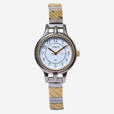 Carriage Rewound Silver, Gold and White Bracelet Quartz Analog Watch 25mm