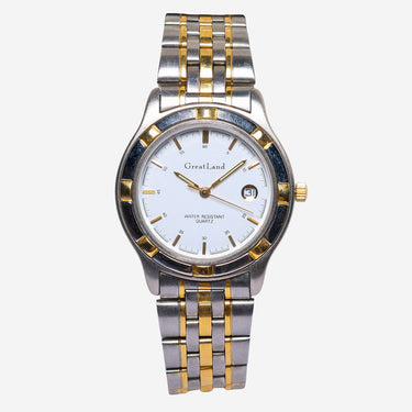 Great Land Rewound Silver and Gold Bracelet Quartz Analog Watch 35mm