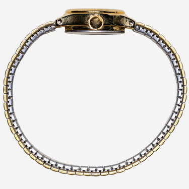 Timex Rewound WR 30M Gold and Silver Metal Bracelet Quartz Analog Watch 20mm