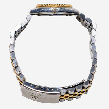 Seiko Rewound Silver and Gold with Date Metal Bracelet Quartz Analog Watch 20mm