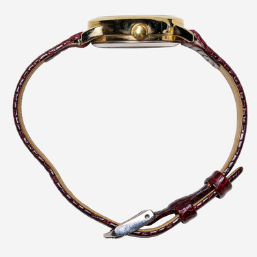 Timex Rewound Indiglo Gold and Brown Leather Quartz Analog Watch  25mm