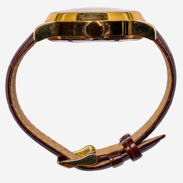 Aviator Rewound Gold and Brown Mechanical Watch 45mm